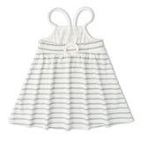 Makemake Organics Organic Tie-Back Strap Dress - Fog Stripes