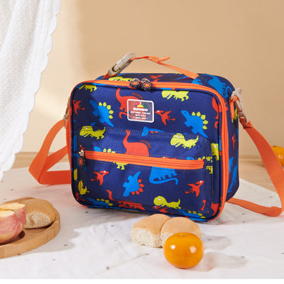 SUNVENO Kids Lunch Box Cooler Bag – Blue Dinosaur