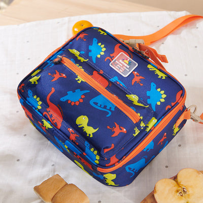 SUNVENO Kids Lunch Box Cooler Bag – Blue Dinosaur