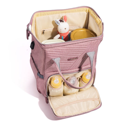 SUNVENO Quilted Diaper Bag Backpack – 13 Compartments