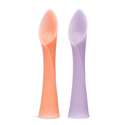 Olababy Silicone Training Spoons for Baby-Led Weaning (2-Pack) – Self-Feeding Baby Spoons, 6 Months+