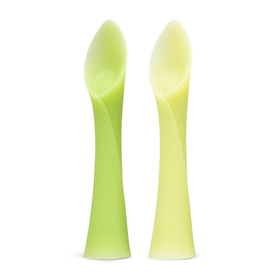 Olababy Silicone Training Spoons for Baby-Led Weaning (2-Pack) – Self-Feeding Baby Spoons, 6 Months+