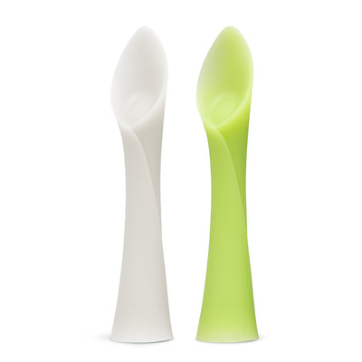 Olababy Silicone Training Spoons for Baby-Led Weaning (2-Pack) – Self-Feeding Baby Spoons, 6 Months+