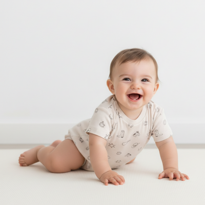 Makemake Organics Organic Short Sleeve Bubble Romper - Rodeo