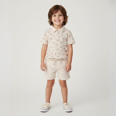 Makemake Organics Organic Collar Tee & Shorts Set - Rodeo