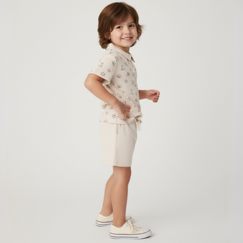 Makemake Organics Organic Collar Tee & Shorts Set - Rodeo