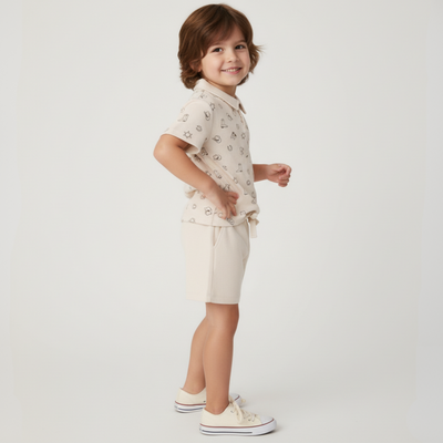 Makemake Organics Organic Collar Tee & Shorts Set - Rodeo