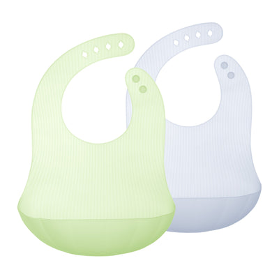 Olababy Silicone Baby Bib with Food Catcher Pocket – Waterproof, Adjustable, 6 Months+ (1-Pack or 2-Pack)