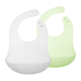 Olababy Silicone Baby Bib with Food Catcher Pocket – Waterproof, Adjustable, 6 Months+ (1-Pack or 2-Pack)