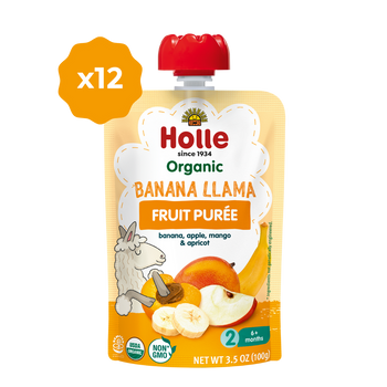 Holle Baby Food Pouches - Organic Fruit Puree - Banana Llama