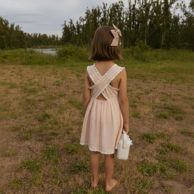Makemake Organics Organic Cross Back Dress - Blush