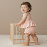 Makemake Organics Organic Smocked Top And Bloomer Set - Blush
