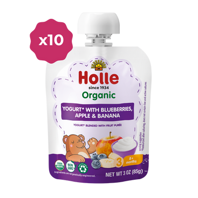 Holle Organic Yogurt Pouches - Blueberries, Apple & Banana