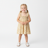 Makemake Organics Organic Smocked Sundress - Yellow Blossom