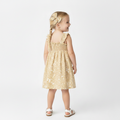 Makemake Organics Organic Smocked Sundress - Yellow Blossom