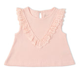 Makemake Organics Organic Ruffle Top & Shorts Set - Blush
