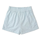 Makemake Organics Organic Eyelet Flutter Top And Shorts Set - Light Blue Eyelet