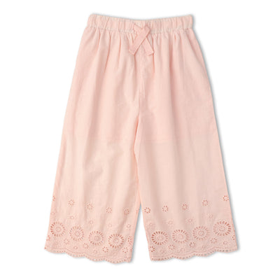 Makemake Organics Organic Eyelet Top And Pant Set - Blush Eyelet