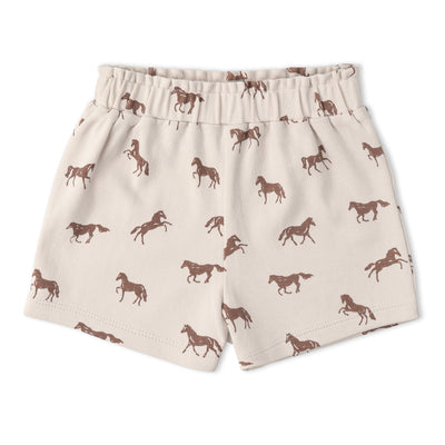 Makemake Organics Organic Drop Shoulder Tee & Shorts Set - Horses