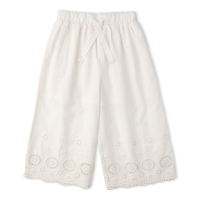 Makemake Organics Organic Eyelet Top And Pant Set - Ivory Eyelet