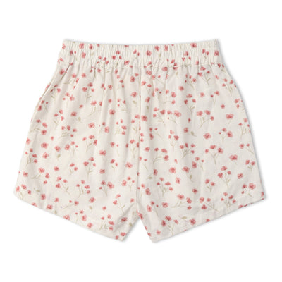 Makemake Organics Organic Tie Up Top & Shorts Set - Pink Bloom