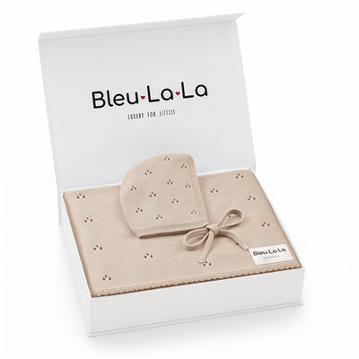 Organic Pointelle Swaddle Blanket + Hat Gift Set