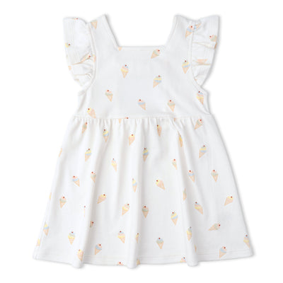 Makemake Organics Organic Cutout Back Dress - Ice Cream
