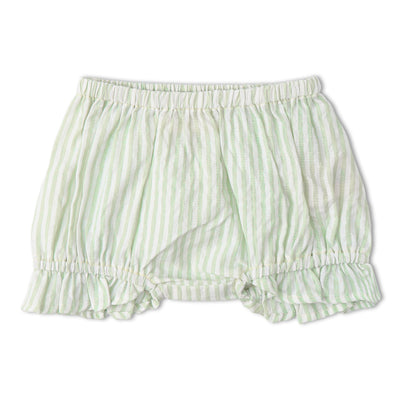 Makemake Organics Organic Smocked Top And Bloomer Set - Basil Stripes