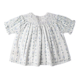 Makemake Organics Organic Smocked Top & Shorts Set - Blue Vines