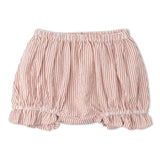Makemake Organics Organic Smocked Top And Bloomer Set - Coral Stripes