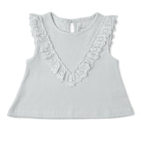 Makemake Organics Organic Ruffle Top & Shorts Set - Fog