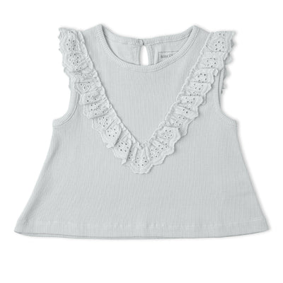 Makemake Organics Organic Ruffle Top & Shorts Set - Fog
