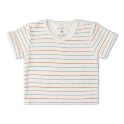 Makemake Organics Organic Terry Tee & Shorts Set - Cabana Stripes