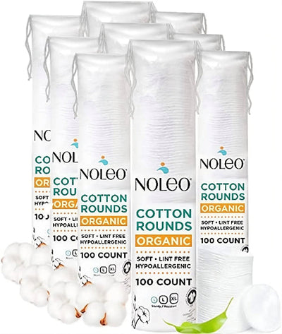 NOLEO Organic Cotton Rounds - Small 2" (3x100 Pads)