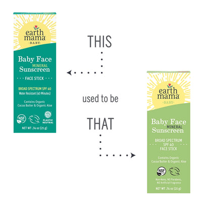Earth Mama Organics Baby Face Mineral Sunscreen Face Stick Spf 40