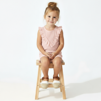 Makemake Organics Organic Ruffle Top & Shorts Set - Blush