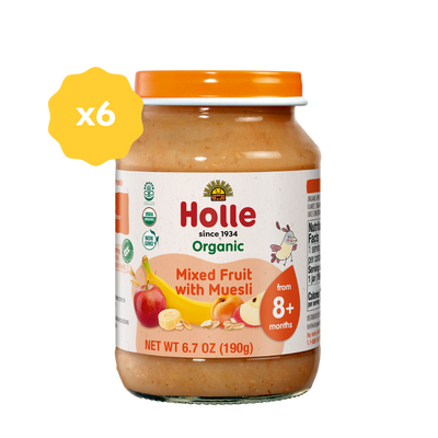 Holle Organic Baby Food Jar - Mixed Fruit with Muesli - 6 Jars