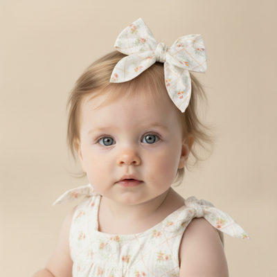 Makemake Organics Organic Hair Bow Clip - Spring Weave