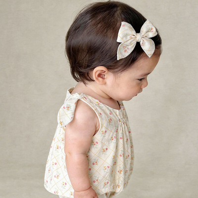 Makemake Organics Organic Hair Bow Clip - Spring Weave