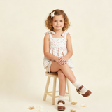 Makemake Organics Organic Tie Up Top & Shorts Set - Pink Bloom