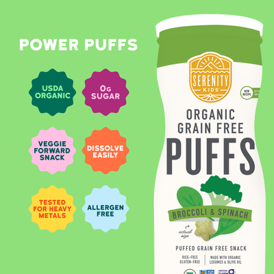 Broccoli & Spinach Organic Grain Free Puffs 6+Month