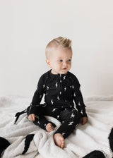 Bamboo Zip Pajamas | Midnight Lightning Bolt