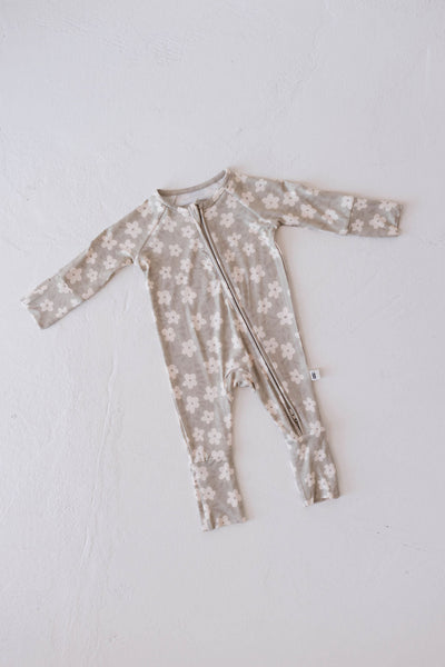 Bamboo Zip Pajamas | French Gray Floral