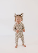 Bamboo Zip Pajamas | French Gray Floral