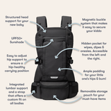 Colugo The Baby Carrier – Black | Lightweight Adjustable Baby Carrier, Newborn to 33 lbs