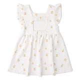 Makemake Organics Organic Cutout Back Dress - Lemons