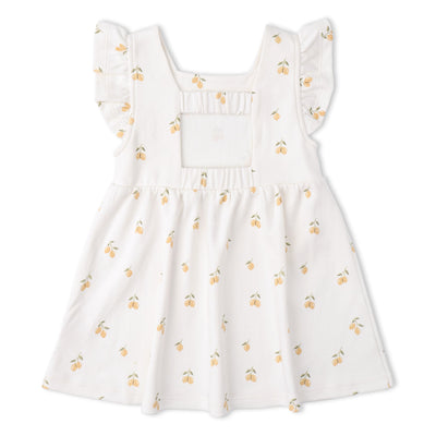 Makemake Organics Organic Cutout Back Dress - Lemons