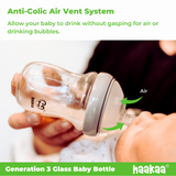 Haakaa Gen. 3 Silicone Orthodontic Anti-Colic Bottle Nipple Attachment (Slow/Medium/Variable Flow)