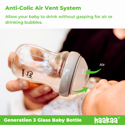 Haakaa Gen. 3 Silicone Orthodontic Anti-Colic Bottle Nipple Attachment (Slow/Medium/Variable Flow)