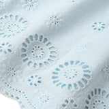 Makemake Organics Organic Eyelet Top And Pant Set - Light Blue Eyelet